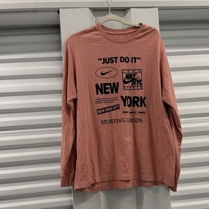 Nike Dusty Pink Long Sleeve Tee with NYC Graphic